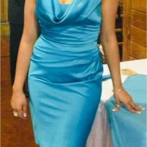 Elegant Blue Sleeveless Dress